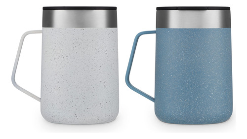 Taza Aislada Acero Inoxidable 414 Ml Con Asa Y Tapa Salpicad