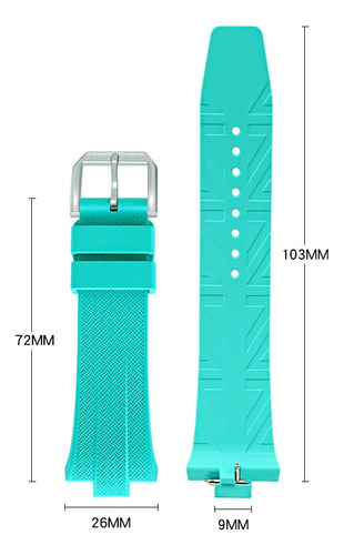 Correa Silicón Fluorado Para Citizen Tsuyosa Nj0150 9mm Amarillo 0.9 Cm