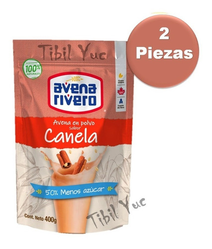 Avena En Polvo Canela 400 Gr Licuados Postres 2 Piezas