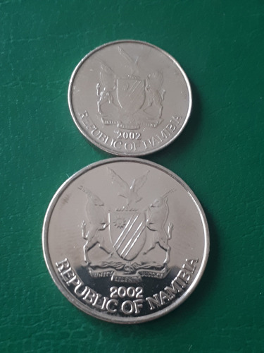 Nambia 2002 5 Y 10 Centavos Sin Circular 