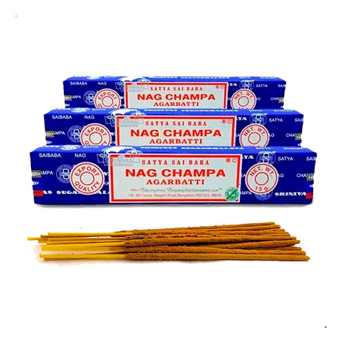 Imagem 2 de 8 de Incenso Indiano Nag Champa Satya Sai Baba 3cxd15gr+bind-full
