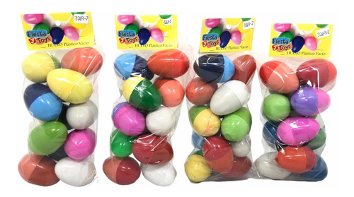 48 Huevos Cascarones Plastico Pascua Colores Mx Fiesta Santa