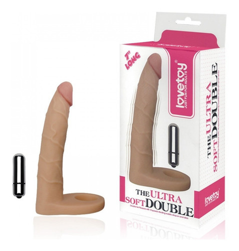 Dildo Rubber Cock Consolo para doble penetración, 18 cm