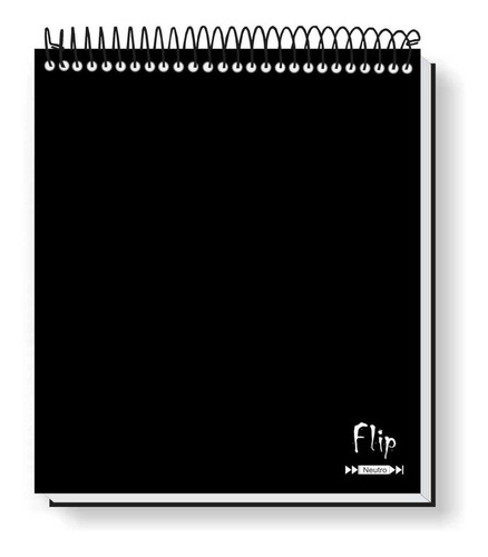 Caderno 01x1 Capa Dura 2021 Flip Neutro Preto Vert 80f