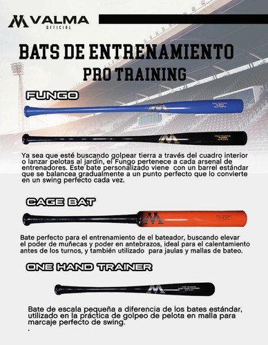 Bat De Baseball Mvalma Personalizado Pro Select Madera Maple