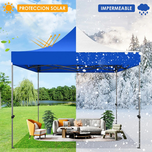 Repuesto De Lona Premium Toldo 3x3 Impermeable Para Jardin Azul
