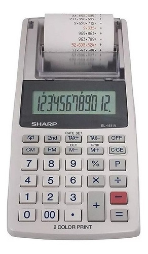 Calculadora Sharp EL-1611v con impresora, color blanco