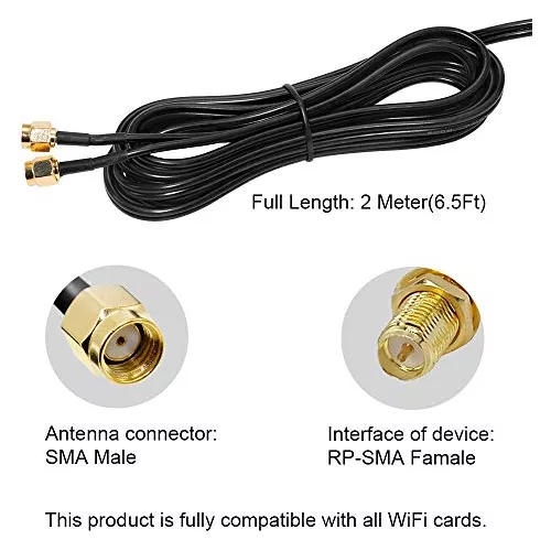 Antena Wifi de banda dual de 2,4 GHz y 5 GHz, base magnética de antena  masculina Rp-sma para PC