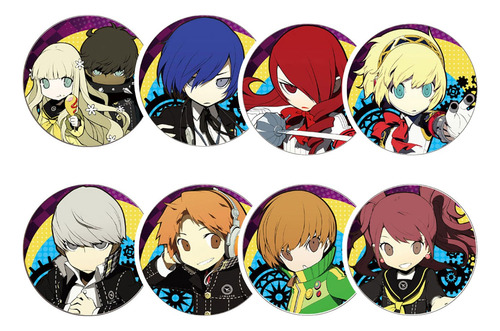 Set De 8 Stickers Circulares De Anime - Persona