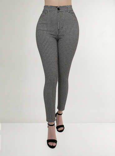 Pantalón Dama Skinny Juvenil Stretch Cintura Alta Cuadrada