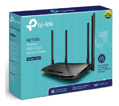 Modem Router Aba Adsl Wifi Doble Banda Ac1200 Tp-link Vr300