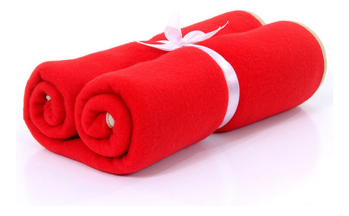 Cobertor De Soft Premium Com Viez De Malha - Vermelha