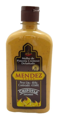 Molho De Pimenta Cremosa Defumada Chipotle Mendez 450ml