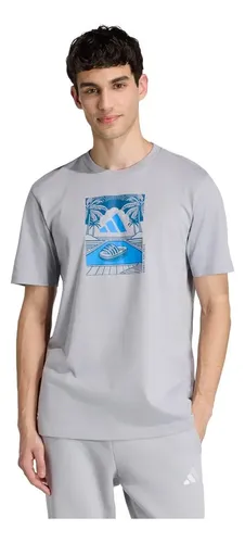 Camiseta Estampada Summer Slides Relax adidas Cinza M