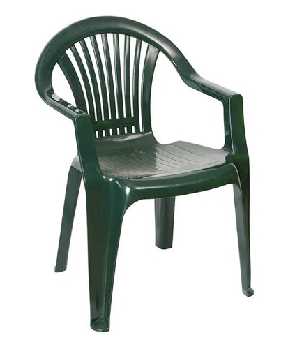 Silla De Plástico Altea Verde Con Posabrazos