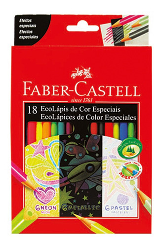 Colores Faber-castell 18l 6neón+ 6metal+ 6pastel