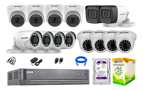 Kit 14 Cámaras Seguridad 1080p Vigilancia | 6 Camaras Audio