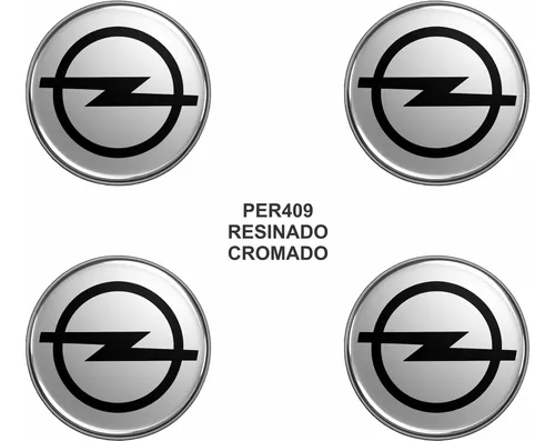Adesivo Emblema Roda Opel 4 Unidades Resinado 48mm Cromado