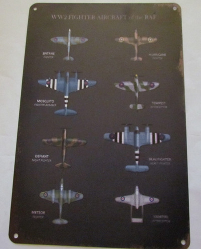 Poster Anuncio Cartel Placa Aviones Segunda Guerra Mundial 