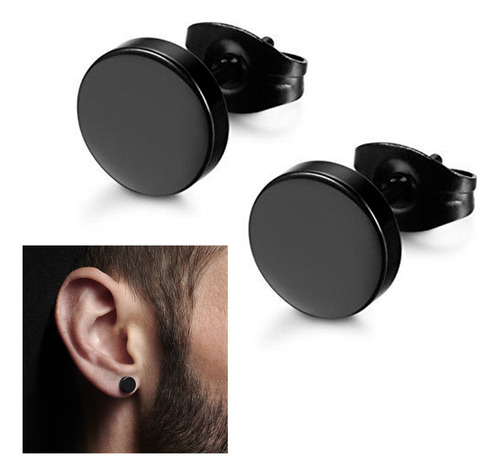 Set De Aros Acero Quirurgico Aros Hombre Mujer Tunel Negro