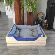 Comprar Camas Premium Mascotas Perros En Madera Con Colchón Mediana