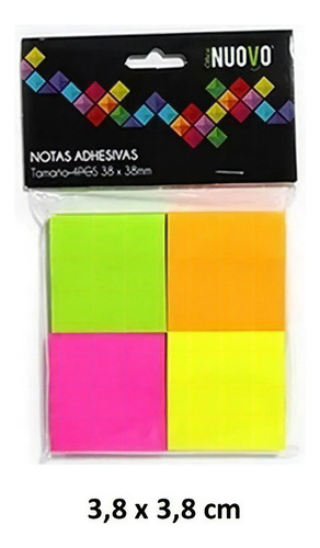 Pack X12 Set Notas Adhesivas 4 Colores Neón /cotillonvieri