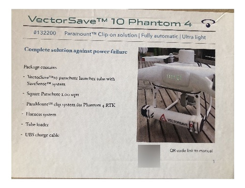 Paracaídas Drone Vectorsave10 Phantom 4