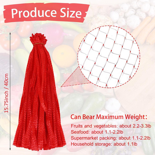 100 Bolsas Reutilizables De Malla Para Productos Y Verduras,