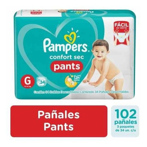 Pañales Pampers Pants Confort Sec Pack X3