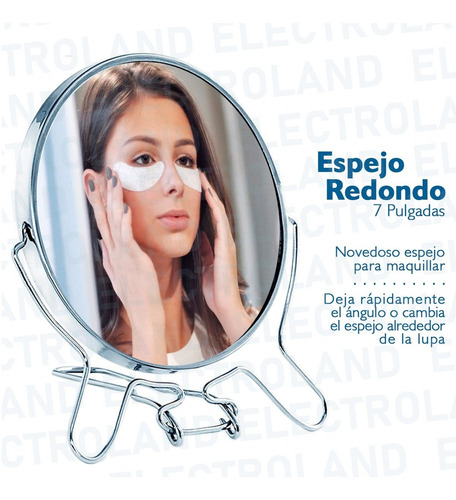 Espejo Maquillaje Makeup Doble Faz Con Aumento 7 Pulgadas
