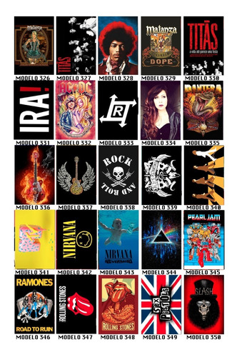 Imagem 1 de 10 de Kit 10 Impressos Fotográficos Show Poster De Bandas De Rock