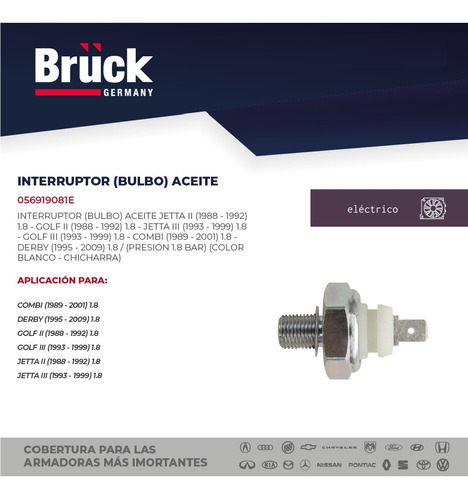 Bulbo Sensor Aceite Golf 1990 2.0 16v 056919081e