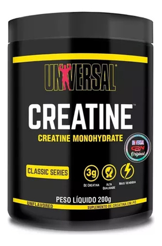 Suplemento em pó Universal  Classic Series Creatine creatina monohidratada Creatine sabor without flavor em pote de 200mL