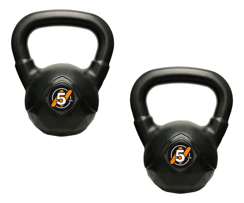 Par De Pesas Rusa Kettlebell Pvc 5kg Funcional Gym Gimnasio Color Negro