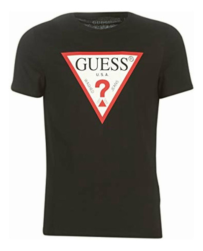 Guess Cn Core Original Logo Tee, Camiseta Hombre, Negro, G