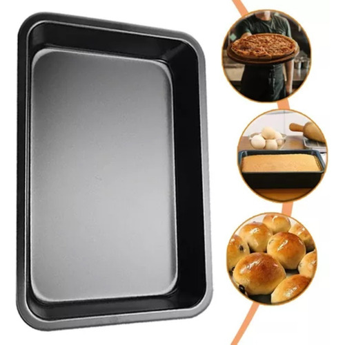 Set 3 Charolas Moldes Para Hornear Pasteles Galletas 30x20cm