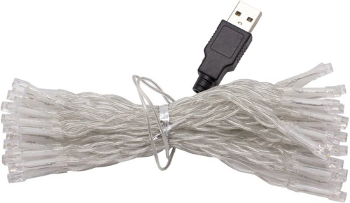Imagen 1 de 5 de Usb Serie Luces Ambar Bodas Eventos Fiesta 50 Leds 5 Metros
