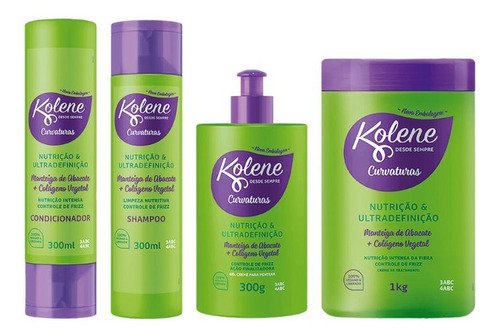 Kit Kolene Curvaturas Shampoo+cond+masc+creme Pentear