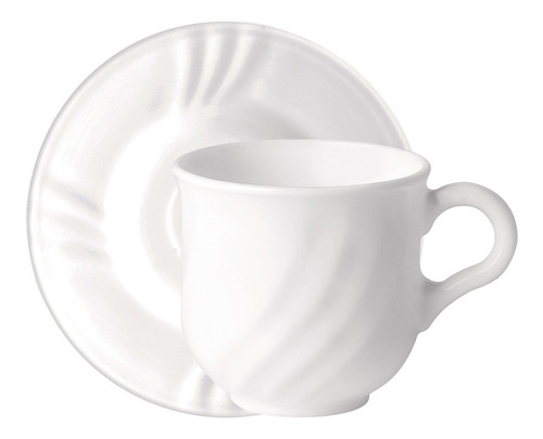 Imagen 1 de 3 de Set X6 Tazas Té Con Platos Vidrio Templado Ebro Bormioli