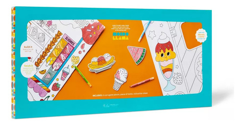Mondo Llama - Camion De Helados - Carton Para Colorear