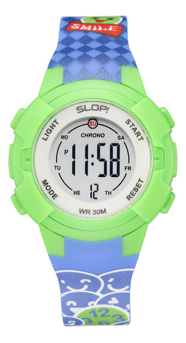 Reloj Infantil Slop Para Niño Sw8825lk4 Verde