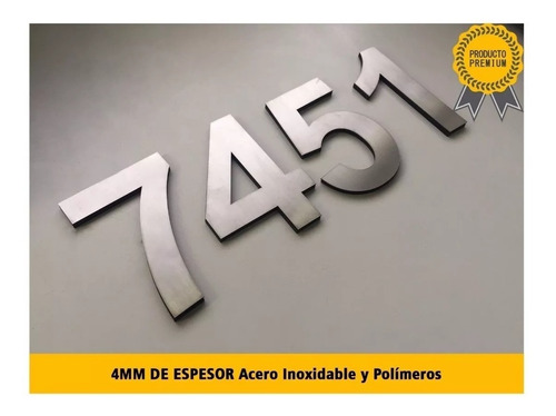 Combo 4 Números Domiciliario 10cm Casa Edific Acero Inox 4mm