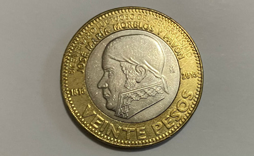 M. 20 Pesos José María Morelos Y Pavón Aniversario Luctuoso