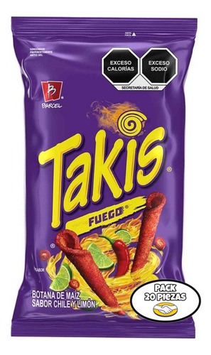 Barcel · Takis Fuego Morados Pack20 Botanas
