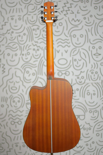 Violão Giannini Gf-1d Folk Cordas De Aço Eletroacústico Série Performance Walnut Satin Fosco Equalizador E Afinador Embutidos