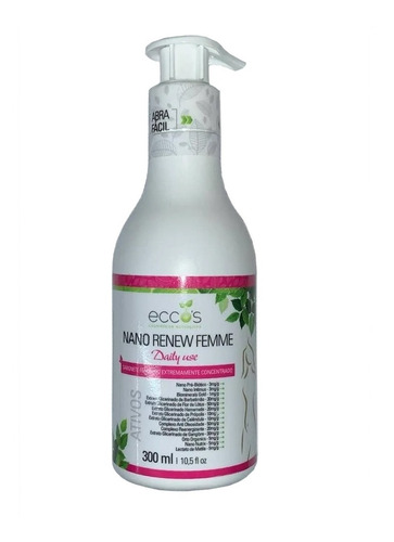 Imagem 1 de 3 de Sabonete Íntimo Feminino Extremamente Concentrado Eccos Cosméticos Nano Renew Femme Daily Use 300ml + Brinde