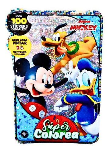Libro Para Pintar Mickey Disney Crayones Stickers Flow Pack