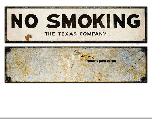 #07 - Cartel Decorativo Vintage - No Fumar Retro No Chapa