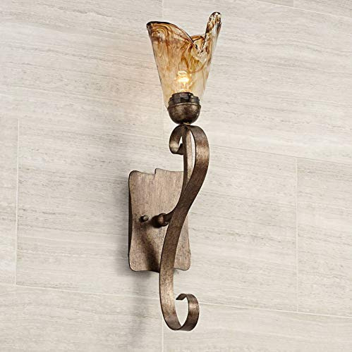 Franklin Iron Works Lampara Pared Rustica Color Bronce Cable