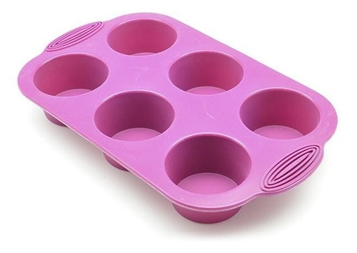 Molde De Silicona Para Muffins 6 Cav 30 X 18 X 3.8 Cm Morado